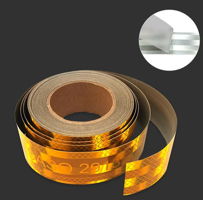 5cm 7.5cm 10cm Arabia Saudita Advertencia de reflejo de la cinta amarilla de seguridad SASO 2913 Camión metalizado cinta reflectiva para vehículos