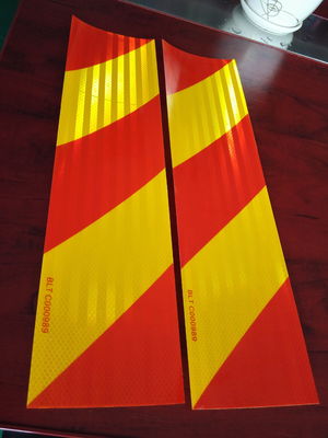 Adhesivo Chevron reflectante rojo amarillo cinta reflectante para remolque y regulaciones Chevron