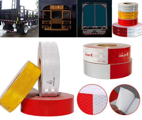 Rollo de radio de seguridad autoadhesivo de grado diamante de 2 pulgadas, cinta reflectante Retro ECE de calidad superior de 3 a 5 años, PET microprismático