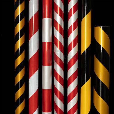 Película reflectante Diagonal, cinta reflectante roja y blanca, cinta de advertencia de seguridad para el tráfico, película reflectante amarilla y negra