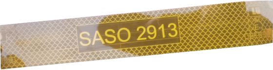 Cinta reflexiva amarilla de la alta visibilidad con las marcas de SASO 2913