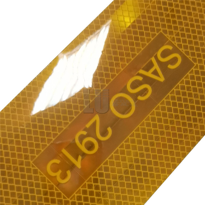 Fabrica suministrado PET metalizado Hi Vis amarillo Saso 2913 cinta reflectante para automóviles camiones material reflectante