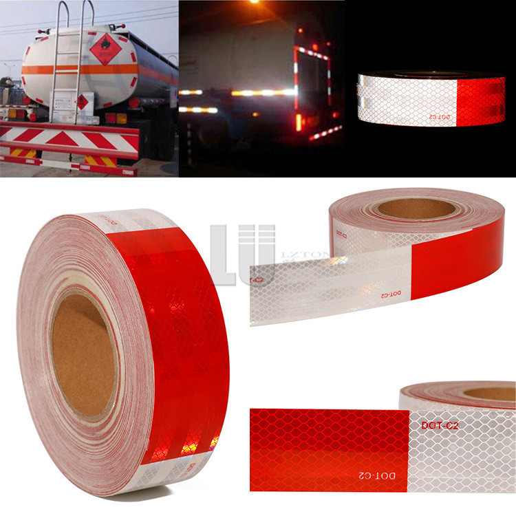 Certificado Provisto de 2' Advertencia Blanco Rojo Conspicuidad cinta reflectante DOT-C2 para camión
