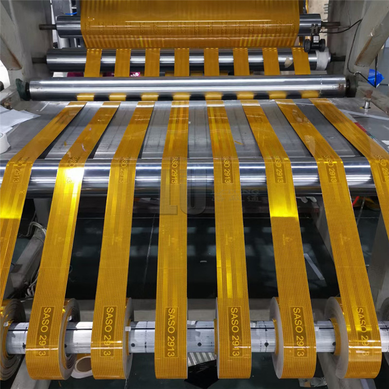 Mercado de Arabia Saudita Alta visibilidad 5CM*25M Amarillo Rojo Blanco Saso2913 Cintas llamativas Dm Saso 2913 Cintas reflectantes para automóviles
