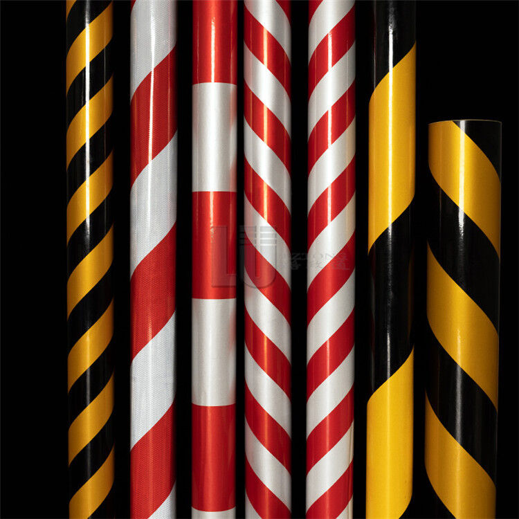 Película reflectante Diagonal, cinta reflectante roja y blanca, cinta de advertencia de seguridad para el tráfico, película reflectante amarilla y negra