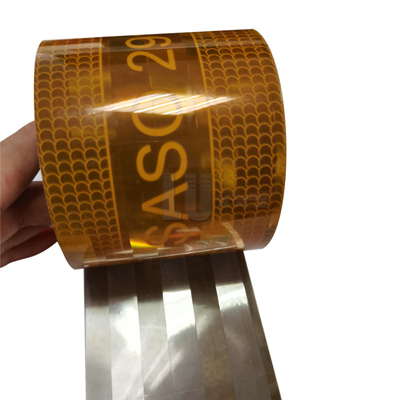 SASO 2913 Pegatina Reflectante PET Cinta Reflectante Marca de Seguridad Tiras Reflectantes de Advertencia para Accesorios de Decoración de Camiones y Remolques