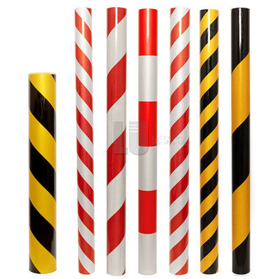 Película reflectante de alta visibilidad para seguridad vial - Cinta reflectante autoadhesiva con base de aluminio para postes de advertencia y extremos de barandillas