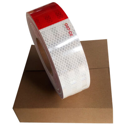 Cinta reflectante impermeable DOT-C2 cinta adhesiva roja y blanca para remolque, exteriores, automóviles y camiones